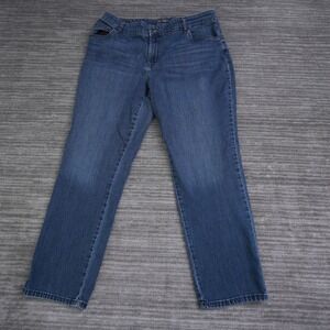 Lee Womens Relaxed Fit Straight Leg Mid Rise Jeans Blue Denim Size 16M